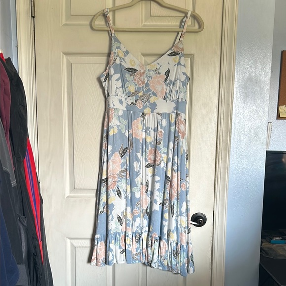 Torrid super soft light blue floral print mini dress size large - Picture 3 of 6
